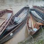 egen dem Unwetter untergegangene Stocherkähne